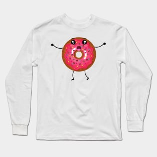 Smiling Cartoon Pink Cute Baby Donut Long Sleeve T-Shirt